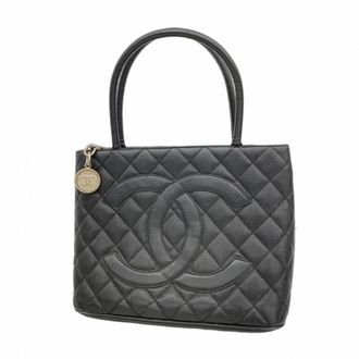 Chanel Black Grained Calfskin Tote Bag (Pre-Owned)