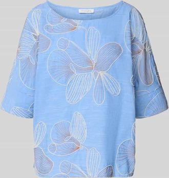 Christian Berg Regular Fit Bluse mit 1/2-Arm in Bleu, Größe 34