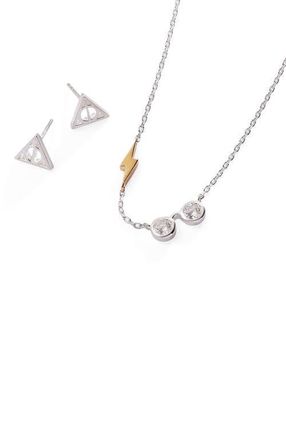 Alex and Ani Harry Potter Glasses and Deathly Hallows Necklace and Earring Set in Silver at Nordstrom