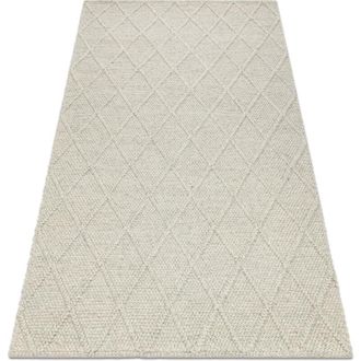 RugsX Rugsx - Alfombra De Lana Tahar 99001c Beige - Tejida A Mano Bucle, Rombos, Boho Beige 120x180 Cm