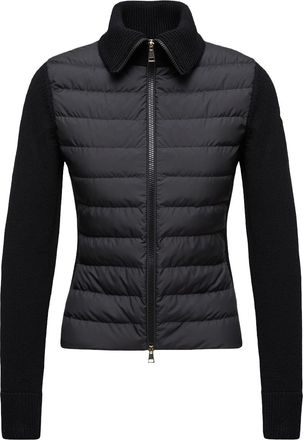 Moncler Moncler Padded Zip-up Wool Cardigan, Women, Black, Size: Xs