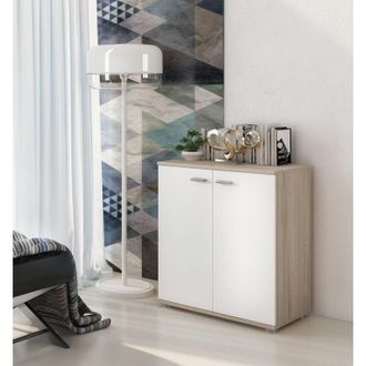 Dmora Alacena Osteno, Mueble Un Estante, 2 Compartimentos, 2 Puertas, 68x34x74h Cm Olmo Marr&oacute;n