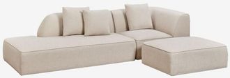 Sklum Sof&aacute; Modular Esquinero De 2 Piezas Con Div&aacute;n Izquierdo Y Puff Tapizado Cardea Sklum