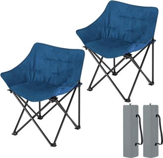 Woltu 2x Sedia Da Campeggio Pieghevole Fino A 120 Kg Sedia Da Pesca Sedia Pieghevole Con Custodia, Blu - Woltu