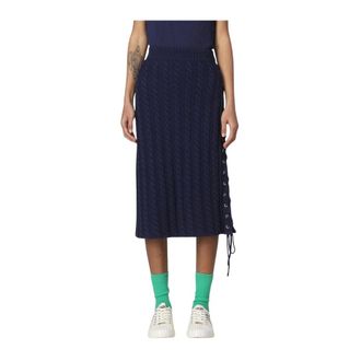 Kenzo Cable Knit Midi Skirt with Side Lace