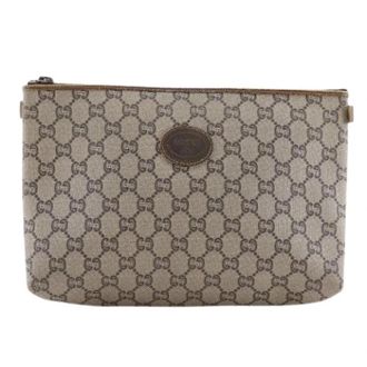 Gucci Pre-owned Old GG Plus Pouch - Heren - Vintage Clutch - Bruin - ONE Size - Vintage