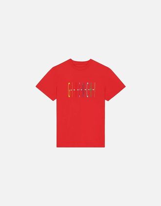 Givenchy Mens Givenchy Heart Logo Slim Fit Red T-Shirt - Size: 38