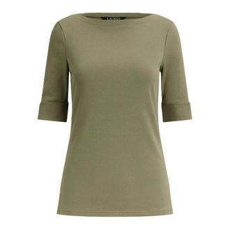 Ralph Lauren Camiseta Judy con cuello barco - Tops - Mujer - Verde - XS