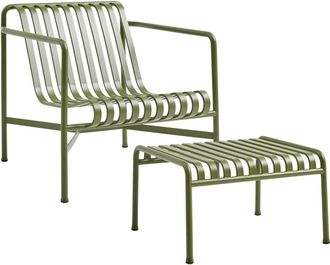 HAY Palissade Lounge Chair Low + Ottoman, olive