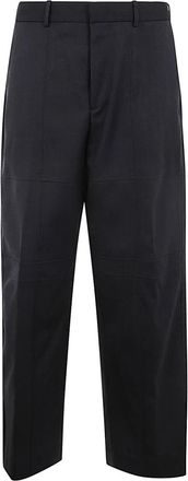 Jil Sander Relaxed Fit Trouser - Heren - Wijde Broeken - Grijs - 2XL - Wol - Broeken
