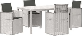 vidaXL Conjunto De Comedor De Jard&iacute;n 5 Uds. Blanco Y Antracita Pp Vidaxl