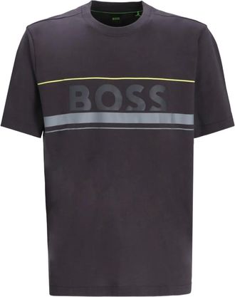 BOSS logo-stripe cotton T-shirt - men - Cotton - S - Grey