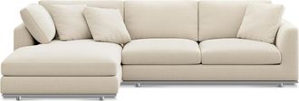 Castlery Hamilton Chaise Sectional Sofa Left Facing Customized, (Washed Chenille) Cream, Machine Washable, Removable Covers for Sofas by Castlery
