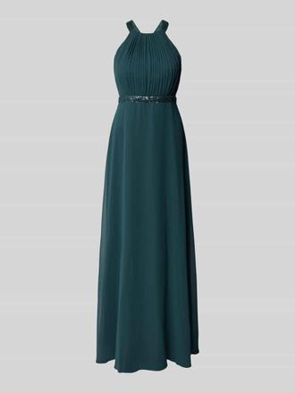 Vera Mont Abendkleid mit gelegten Falten und Cut Out am R&uuml;cken in Dunkelgruen, Gr&ouml;&szlig;e 34