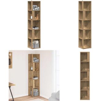 vidaXL Mobile Angolare Rovere Artigianale 33x33x165 cm in Truciolato - Mobile per oggetti - Armadio in truciolato