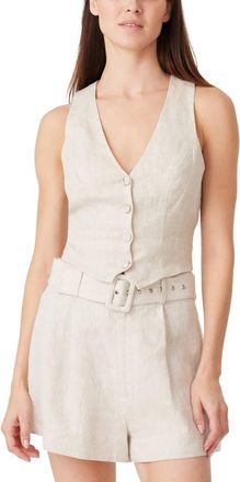Habitual Tailored V-Neck Vest In Oatmeal