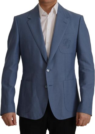 Dolce & Gabbana Blauwe Blazer Dg Geborduurd Patch