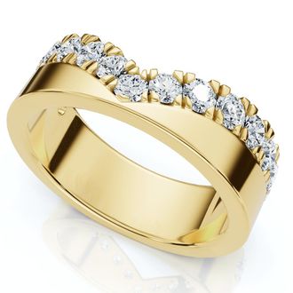 Pompeii3 3/4Ct Diamond Kai Wedding Stackable Guard Ring 14k Gold or Platinum Lab Grown