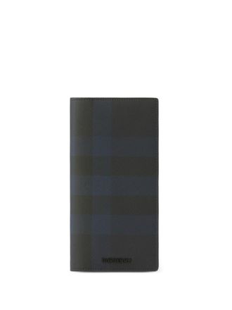 Burberry check-pattern leather wallet - Blue