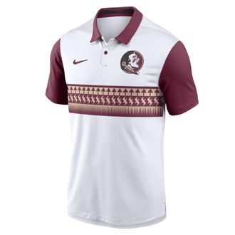 Nike Florida State Seminoles Primetime Campus Vapor Nike Mens Dri-FIT College Polo in White | CLF24PO00HTB3F-FSU