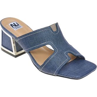 Ninety Union Bright Block Heel Slide Sandal in Blue Jeans at Nordstrom Rack, Size 10