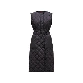 Moncler Butor Diamond-quilted Long Down Vest Black Size 0