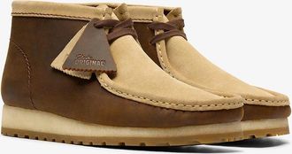 Clarks Mens Clarks Originals Wallabee RB Combi Leather Mens Beeswax Brown Boots - Size: 11