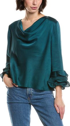 Vince Camuto Cowl Neck Tiered Ruffle Sleeve Top