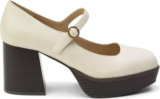 Matisse Footwear Womens Matilda Platform Heel Mary Jane Shoes In Bone