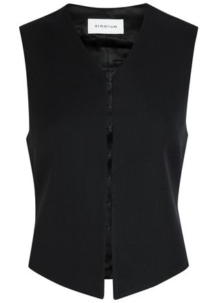 ARMARIUM Guia Wool and Satin Vest - Black - 44 (UK12 / M)