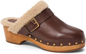 Paige Helena Faux Shearling Clog in Auburn at Nordstrom, Size 10.5