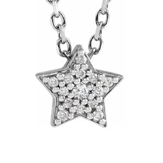 Pompeii3 Dainty Diamond Star Pendant in 14k White, Yellow, or Rose Gold Necklace