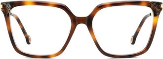 Carolina Herrera square-frame tortoiseshell glasses - women - Acetate - 54 - Brown