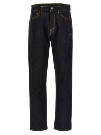 Moncler Black Leather Logo Tag Jeans