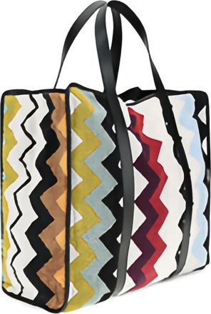 Missoni Borsa tote con motivo a zigzag - Nero