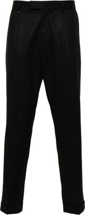 BOSS pleat-detail trousers - men - Cotton/Cotton/Lyocell/Elastane/Polyester - 52 - Black
