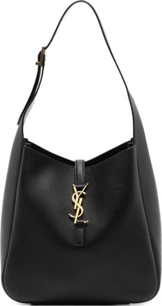 Saint Laurent Cassandre leren schoudertas - Zwart