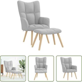 vidaXL vidaXL Poltrona rilassante - Sedia Relax con Poggiapiedi Grigio Nuvola in Tessuto