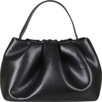 Themoir&egrave; Jet Black Athena Bucket Vegan Fabric Shoulder Bag
