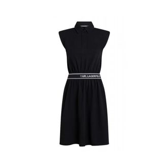 Karl Lagerfeld Polo Jurk - Dames - Korte kleedjes - Zwart - L - Kleedjes