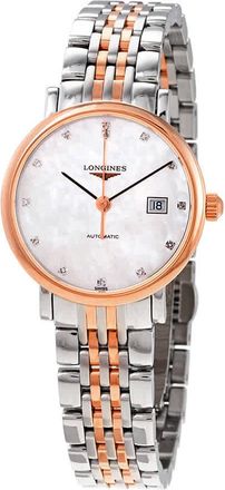 Longines Elegant Automatic Diamond White Mother of Pearl Dial Ladies Watch L4.310.5.87.7