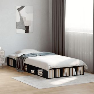vidaXL Estructura De Cama Madera De Ingenier&iacute;a Negra 100x200 Cm Vidaxl