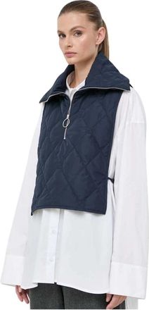 Beatrice .B Gewatteerd Vest - Dames - Bodywarmers - Blauw - S - Leer - Jassen