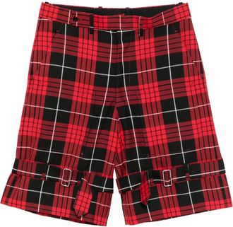 KIDILL checked bondage shorts - men - Polyester/Rayon - 44 - Red