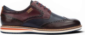 Pikolinos Pikolinos Mens Brown Burgundy Leather Brogue Lace-Up Oxford Shoes - Avila