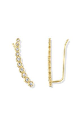 BEN ONI Bezel CZ Ear Climbers in Gold at Nordstrom