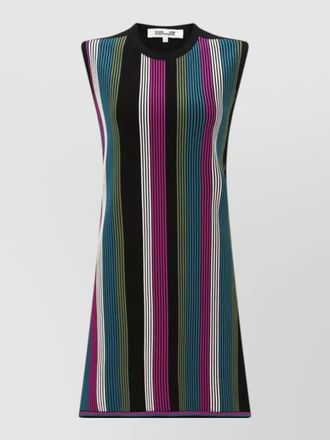 Diane Von F&uuml;rstenberg crew neck sleeveless striped mini dress