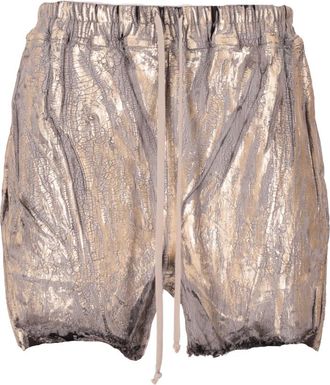 Rick Owens Gold Textured Shorts