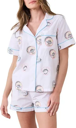 Printfresh Cotton Poplin Short Pajamas in Pearl at Nordstrom, Size X-Large