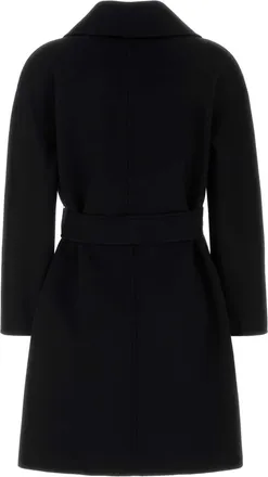 MM Studio Womens Black Wool Blend Estremo Coat Nero Cappotti